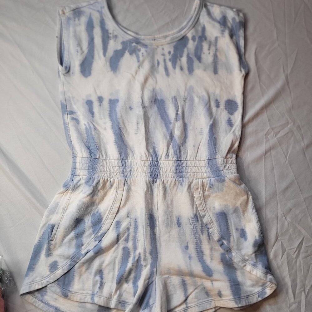 Athleta Girl, size 14, EUC white and blue romper, $18